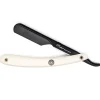 Parker Shaving PTWBA - White ABS Handle Push Type Black Blade Holder Barber/Straight Razor