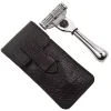 Parker Shaving TM-3 Travel Mach-3 Razor with Leather Pouch