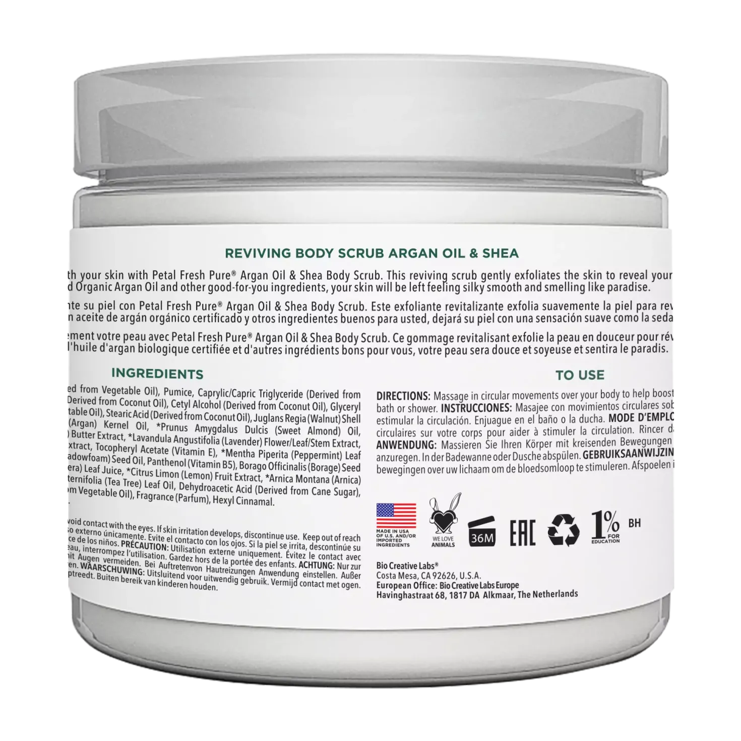 Petal FreshPure Argan Shea Body Scrub 473 ml