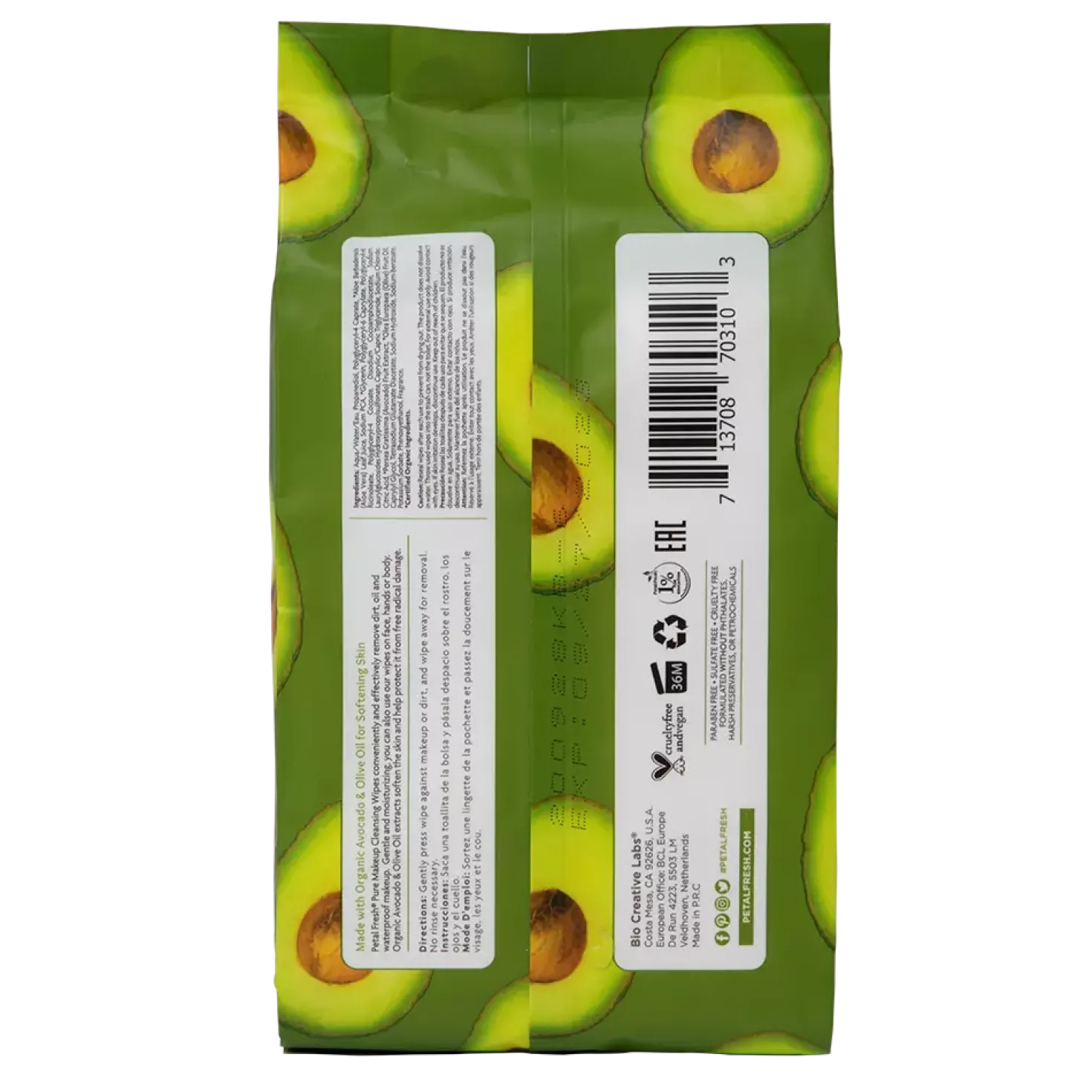 Petal FreshPure Avocado & Olive Oil Makeup Removing Wipes