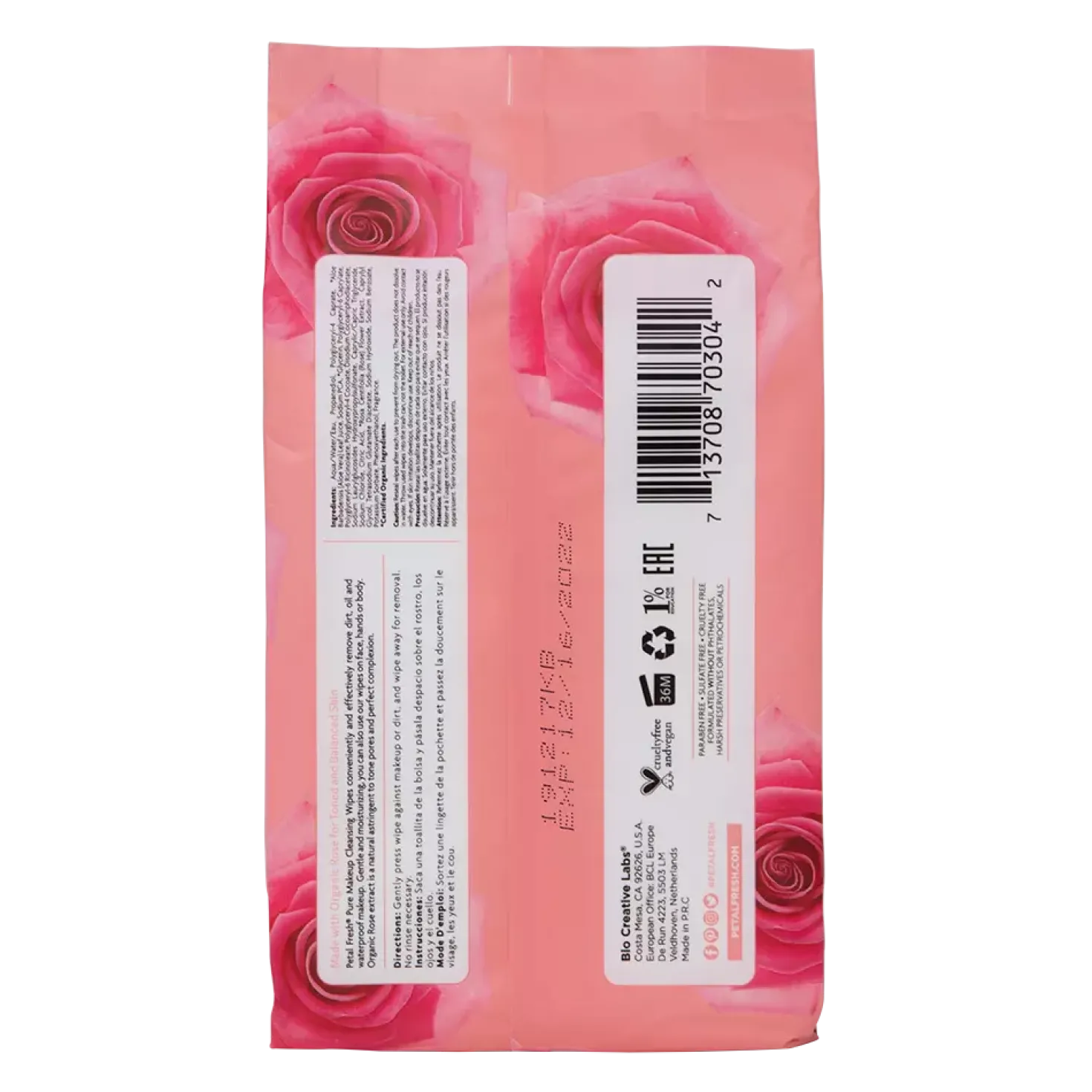 Petal FreshPure Rose Makeup Removing Wipes