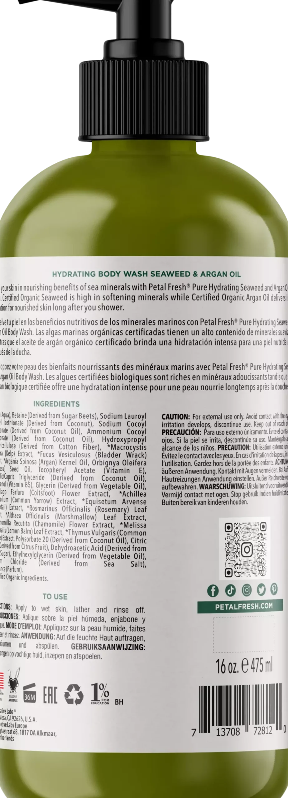 Petal FreshPure Seaweed & Argan Oil Body Wash 473 ml