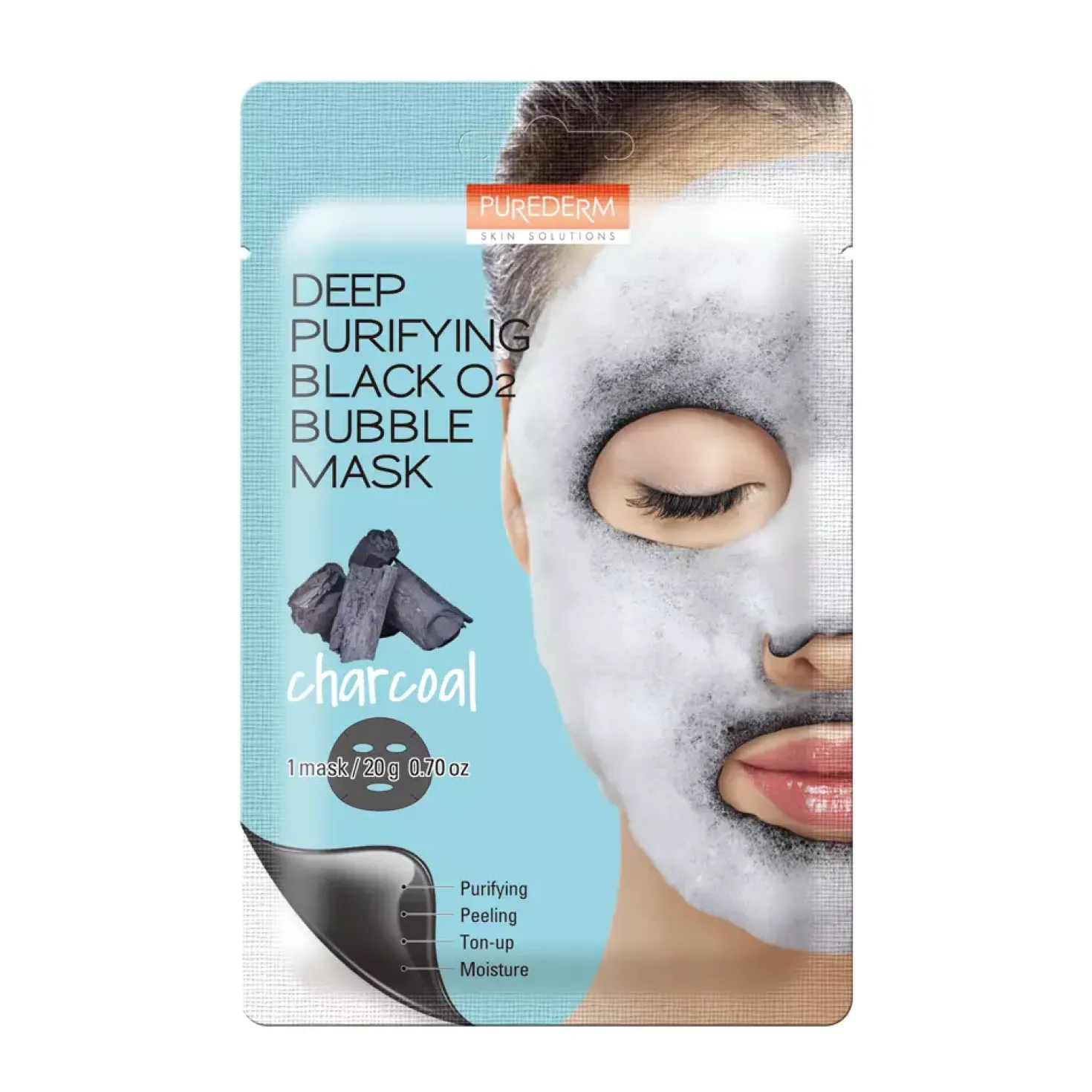 Purederm Deep Purifying Black O2 Bubble Mask "Charcoal" 20 g