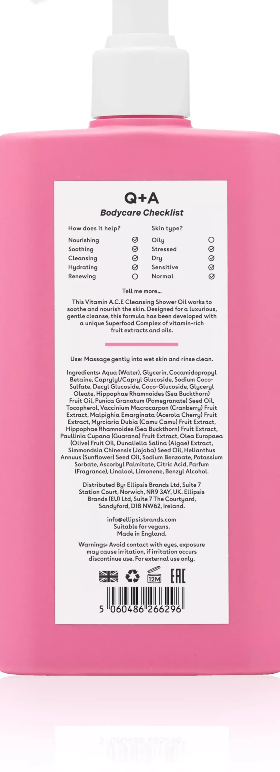 Q+A Vitamin A.C.E Shower Oil 250 ml