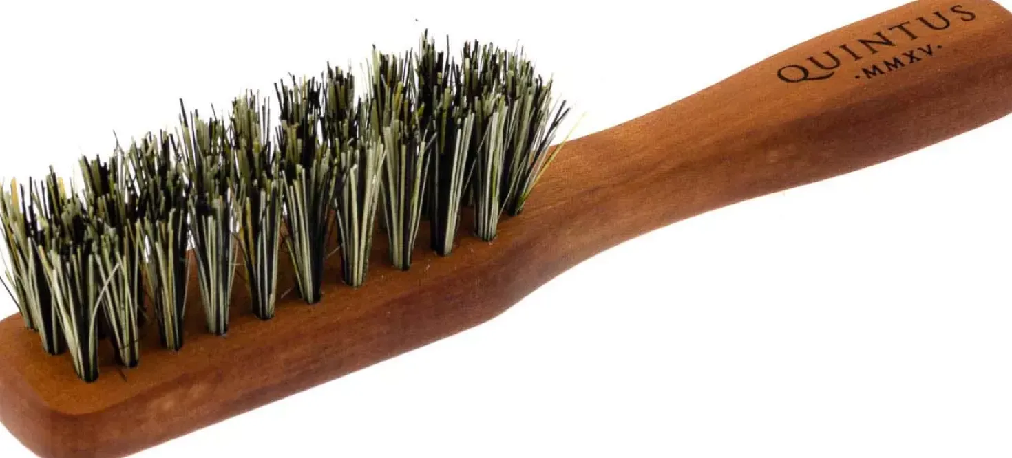 Quintus MMXV Small Vegan Beard Brush with Handle Tampico Fibers