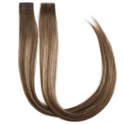 Rapunzel of Sweden Premium Tape Extensions Straight / Mixed Tapes 3 cm / 8 pieces 50 cm Hazelnut Caramel Balayage B2.3/5.1