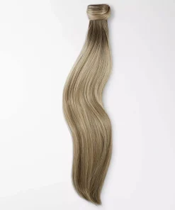 Rapunzel of Sweden Vegan Ponytail Straight / Clip-in / Medium Volume 50 cm Brown Ash Blonde Balayage B5.1/7.4