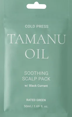Rated GreenScalp Pack Cold Press Tamanu Oil Soothing Scalp Pack Black Currant 50 ml