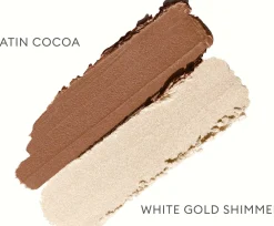 Rose Inc Satin & Shimmer Duet Eyeshadow Satin Cocoa/White Gold Shimmer
