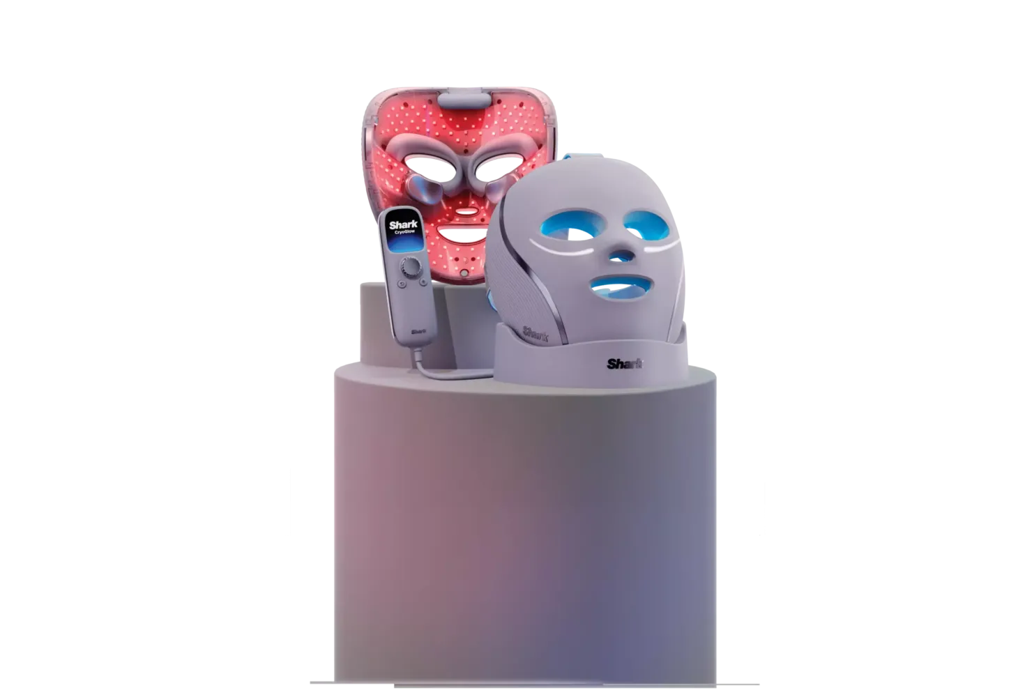 Shark Beauty CryoGlow Red Blue & Infrared iQLED Face Mask & Under Eye Cooling Lilac Chill