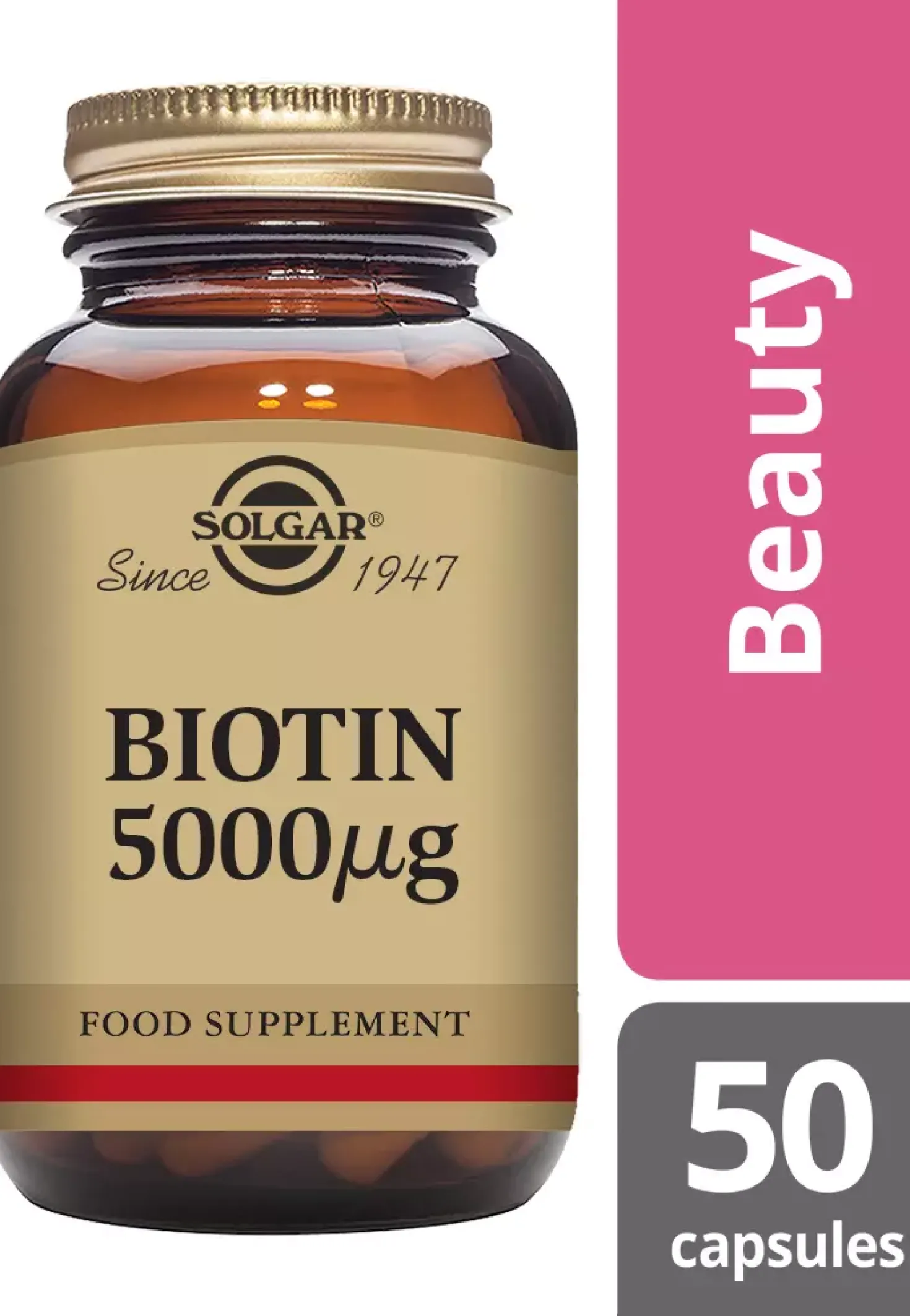 Solgar Biotin 5000 µg Vegetable Capsules 50 stk