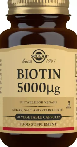 Solgar Biotin 5000 µg Vegetable Capsules 50 stk