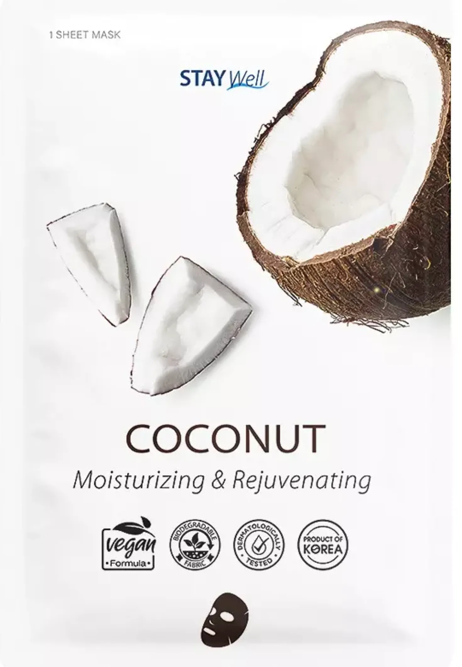 Stay Well Vegan Sheet Mask - Coconut 20 g