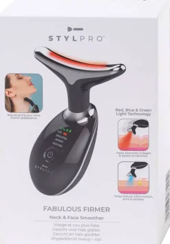 STYLPRO Fabulous Firmer LED Light Therapy Neck & Face Smoother Black
