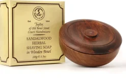 Taylor of Old Bond Street Sandalwood Shaving Soap Wooden Bowl