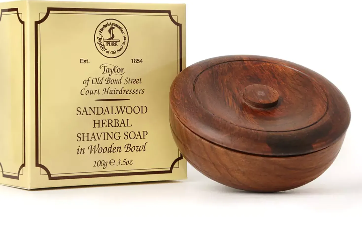 Taylor of Old Bond Street Sandalwood Shaving Soap Wooden Bowl