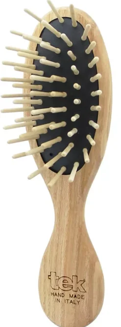 Tek Small Oval Hair Brush With Short Wooden Pins