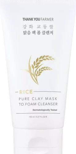 Thank You Farmer Rice Pure Clay Mask To Foam Cleanser 150 ml