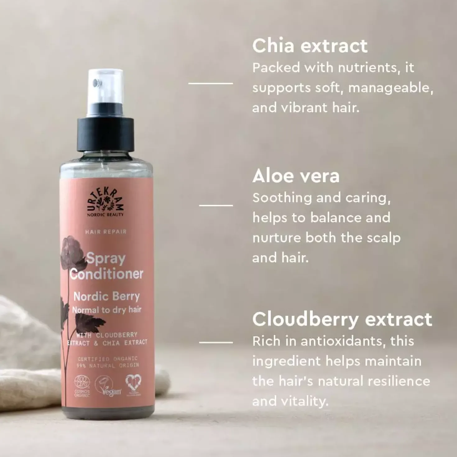 UrtekramNordic Berry Spray Conditioner Normal/Dry 250 ml
