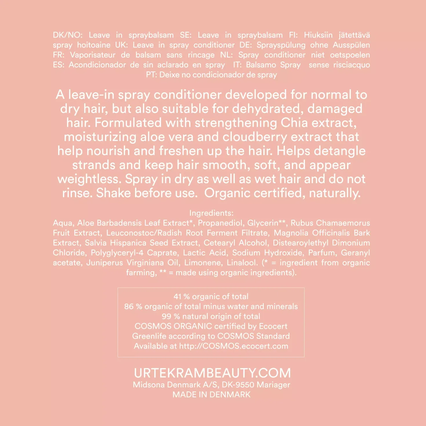 UrtekramNordic Berry Spray Conditioner Normal/Dry 250 ml