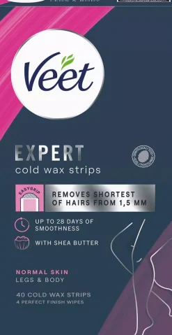 Veet Expert Cold Wax Strips Normal Skin Legs & Body 40 stk