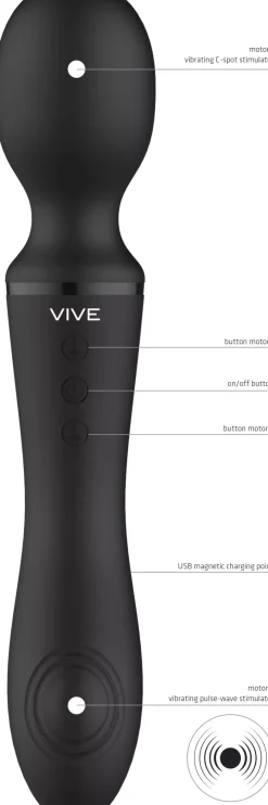 VIVEVIVE Enora Wand & Vibrator Black