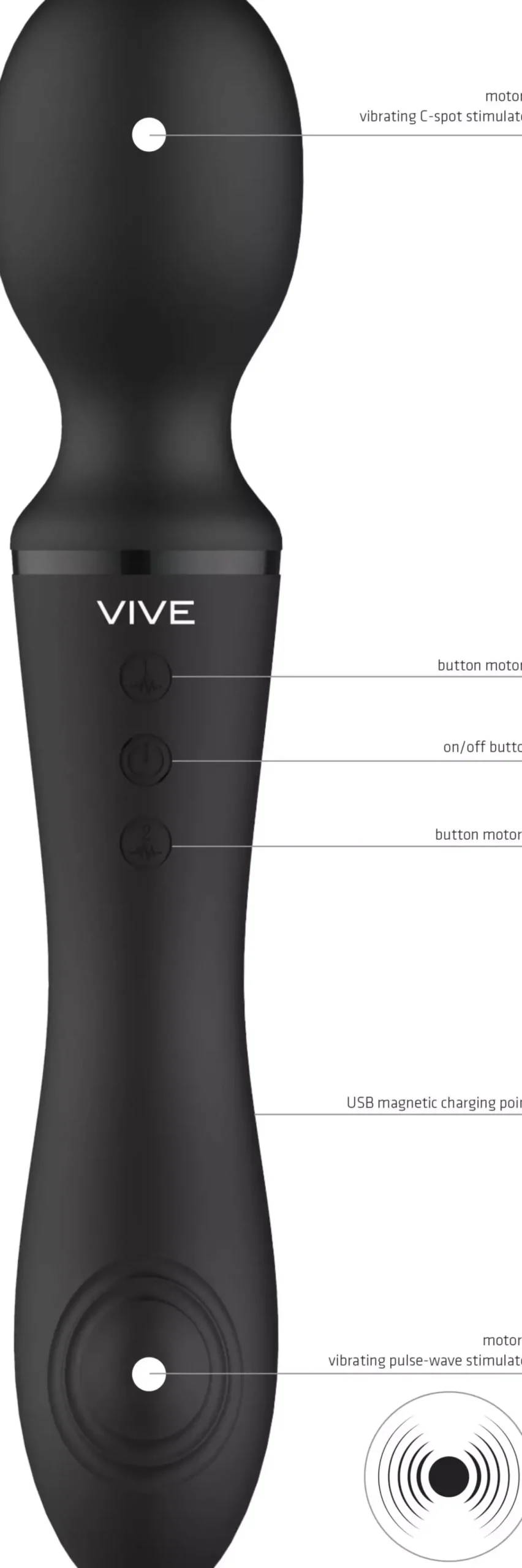 VIVEVIVE Enora Wand & Vibrator Black
