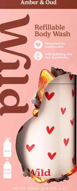 Wild Body Wash Love Heart Case Amber & Oud 300 ml